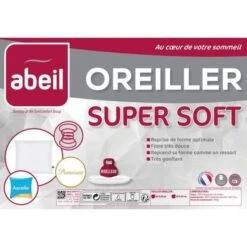 ABEIL Oreiller Moelleux SUPERSOFT 60x60cm -DODO Soldes Magasin abeil oreiller moelleux supersoft 60x60cm 3087880022541 513643