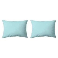 COTE DECO Lot De 2 Taies D'Oreillers Microfibre 50x70 Cm - Bleu Aqua