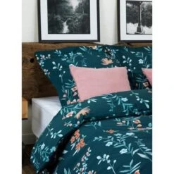 COUETTES ET CETERA Parure De Couette Végétal - 1 Housse De Couette 240 X 260 Cm + 2 Taies 65 X 65 Cm - Bleu Et Vert -DODO Soldes Magasin couettes et cetera parure de couette vegetal 1 housse de couette 240 x 260 cm 2 taies 65 x 65 cm bleu et vert 3701393700269 562735