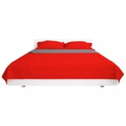 Couvre-lit Matelassé Double-face Rouge Et Gris 230x260 Cm -DODO Soldes Magasin couvre lit matelasse double face rouge et gris 230x260 cm 3666722520553 586244