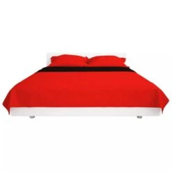 Couvre-lit Matelassé Double-face Rouge Et Noir 170x210 Cm -DODO Soldes Magasin couvre lit matelasse double face rouge et noir 170x210 cm 3666722520607 586219