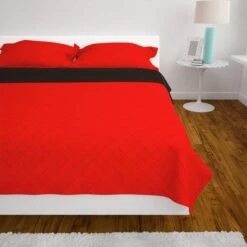 Couvre-lit Matelassé Double-face Rouge Et Noir 220x240 Cm -DODO Soldes Magasin couvre lit matelasse double face rouge et noir 220x240 cm 3666722520591 586225
