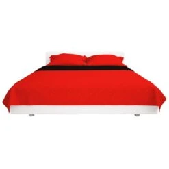Couvre-lit Matelassé Double-face Rouge Et Noir 230x260 Cm -DODO Soldes Magasin couvre lit matelasse double face rouge et noir 230x260 cm 3666722520584 586229