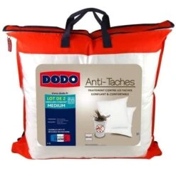 DODO Lot De 2 Oreillers ANTI TACHES 60x60cm