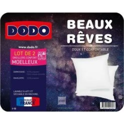 DODO Lot De 2 Oreillers Beaux Reves 60x60 Cm -DODO Soldes Magasin dodo lot de 2 oreillers beaux reves 60x60 cm 3307410021753 1020859