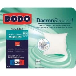DODO Oreiller DACRON REBOND 60x60 Cm Blanc -DODO Soldes Magasin dodo oreiller dacron rebond 60x60 cm blanc 3307418323828 461771