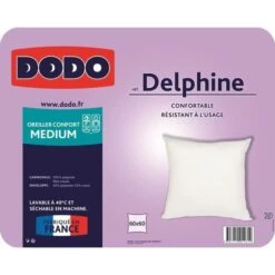 DODO Oreiller DELPHINE Confort Médium 60x60cm -DODO Soldes Magasin dodo oreiller delphine confort medium 60x60cm 3307410012614 427373