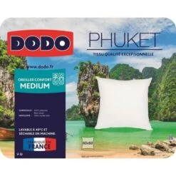 DODO Oreiller PHUKET Confort Medium 60x60cm -DODO Soldes Magasin dodo oreiller phuket confort medium 60x60cm 3307410015295 427377