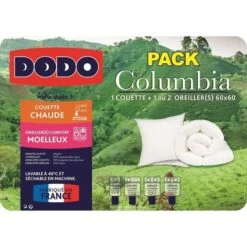 DODO Pack COLUMBIA - 1 Couette Chaude 140x200cm + 1 Oreiller 60x60cm -DODO Soldes Magasin dodo pack columbia 1 couette chaude 140x200cm 1 oreiller 60x60cm 3307410008457 659892