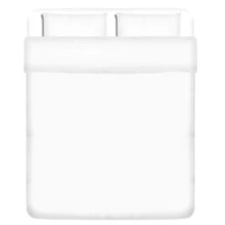 Ensemble De Housse De Couette Coton Blanc 200x200/60x70 Cm