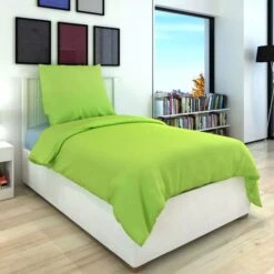 Ensemble De Housse De Couette Coton Vert 135x200/60x70 Cm -DODO Soldes Magasin ensemble de housse de couette coton vert 135x200 60x70 cm 8718475959700 1268683