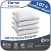 HOME COLLECTION Lot De 4 Oreillers 60x60cm  Blanc -DODO Soldes Magasin home collection lot de 4 oreillers 60x60cm blanc 3153633471222 735659