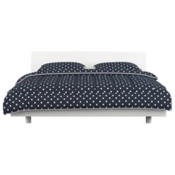 Jeu De Couette 3 Pcs Tissu Bleu Foncé 200x220/80x80 Cm