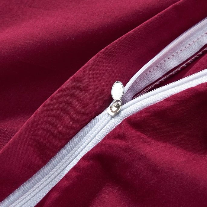 Jeu De Housse De Couette Bordeaux 140x220/60x70 Cm 5 Jeu De Housse De Couette Bordeaux 140x220/60x70 Cm – Image 3