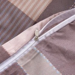 Jeu De Housse De Couette Carreaux Kaki 140x220/60x70 Cm -DODO Soldes Magasin jeu de housse de couette carreaux kaki 140x220 60x70 cm 8718475595274 648725