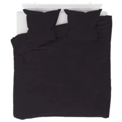 Jeu De Housse De Couette Molleton Anthracite 200x200/80x80 Cm