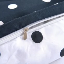 Jeu De Housse De Couette Motif à Pois 155x220/80x80 Cm -DODO Soldes Magasin jeu de housse de couette motif a pois 155x220 80x80 cm 8718475595151 648653