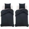 Jeu De Housse De Couette Noir 155x220/80x80 Cm -DODO Soldes Magasin jeu de housse de couette noir 155x220 80x80 cm 8718475595007 648593