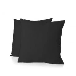 Lot De 2 Taies Carrées 100% Coton - Noir - 63x63 Cm -DODO Soldes Magasin lot de 2 taies carrees 100 coton noir 63x63 cm 5037632613426 1245776