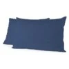LOVELY HOME Lot De 2 Taies De Traversin - 85 X 185 Cm - 100% Coton - Bleu