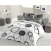 LOVELY HOME Parure De Couette Coton AUDACE - Anthracite - 200x200 Cm