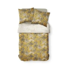 TODAY Parure De Lit 2 Personnes 240X260 Coton Imprime Jaune Exotique SUNSHINE