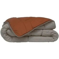POYET MOTTE Couette Microfibre 400g/m² CALGARY - 240 X 260 Cm - Gris Galet Et Marron Gimgembre