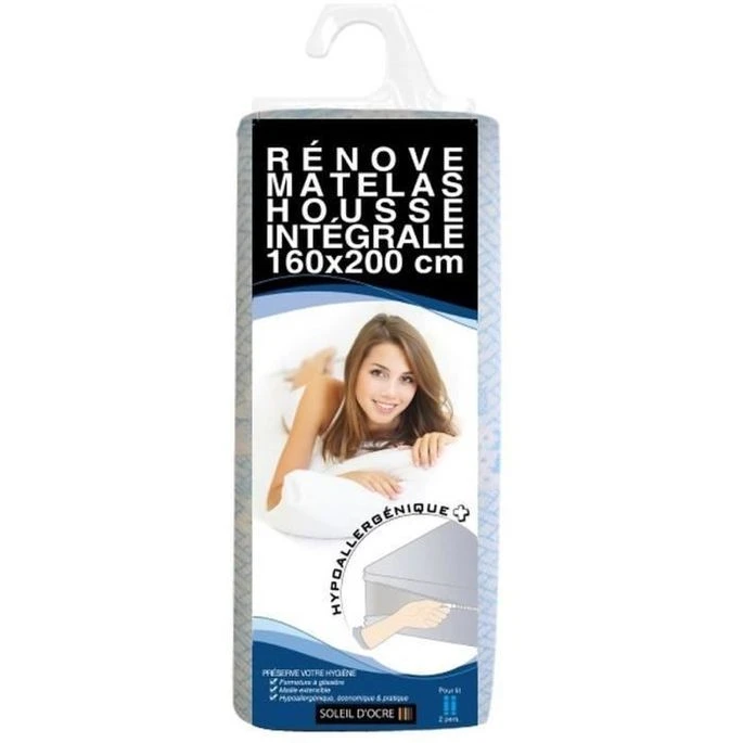 SOLEIL D'OCRE Housse Rénove Matelas 160x200 Cm Blanc 3 SOLEIL D'OCRE Housse Rénove Matelas 160x200 Cm Blanc