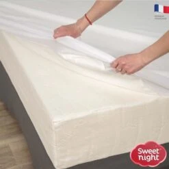 SWEET NIGHT Protege Matelas Imperméable Et Anti Acariens - 80 X 200 Cm - Blanc -DODO Soldes Magasin sweet night protege matelas impermeable et anti acariens 80 x 200 cm blanc 3377720105252 730965