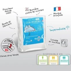 SWEETHOME Protege-matelas éponge 100% Coton - Imperméable - 90x190 Cm -DODO Soldes Magasin sweethome protege matelas eponge 100 coton impermeable 90x190 cm 3377720104132 598587