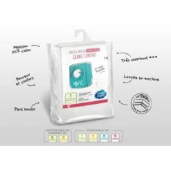 SWEETNIGHT Protege-matelas 100% Coton épais ROMY 90x190 / 200 Cm - Blanc -DODO Soldes Magasin sweetnight protege matelas 100 coton epais romy 90x190 200 cm blanc 3377720102268 513973