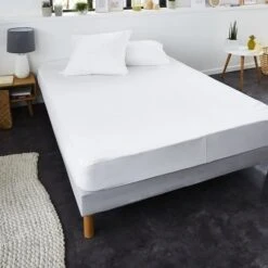 SWEETNIGHT Protege-matelas 100% Coton épais ROMY 90x190 / 200 Cm - Blanc -DODO Soldes Magasin sweetnight protege matelas 100 coton epais romy 90x190 200 cm blanc 3377720102268 513975