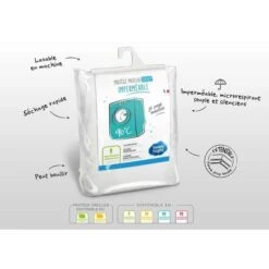 SWEETNIGHT Protege-matelas Imperméable AXEL 180x200 Cm - Blanc -DODO Soldes Magasin sweetnight protege matelas impermeable axel 180x200 cm blanc 3377720102404 565271