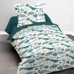 TODAY Parure De Lit Enfant Kids First 1.3 - 1 Personne - Housse De Couette 140 X 200 Et 1 Taie D'oreiller 63 X 63 Cm - Imprimé Blanc