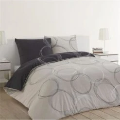 VISION Parure De Couette Flanelle LENNY - 1 Housse De Couette 240 X 260 Cm + 2 Taies D'Oreillers 65 X 65 Cm - Gris Anthracite -DODO Soldes Magasin vision parure de couette flanelle lenny 1 housse de couette 240 x 260 cm 2 taies d oreillers 65 x 65 cm gris anthracite 5425034098062 562731